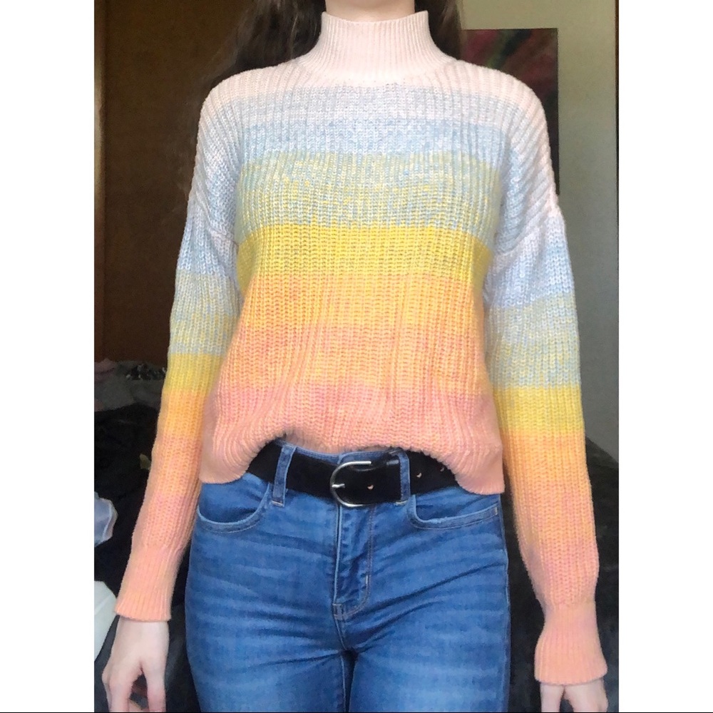 Lauren Conrad multicolored turtleneck